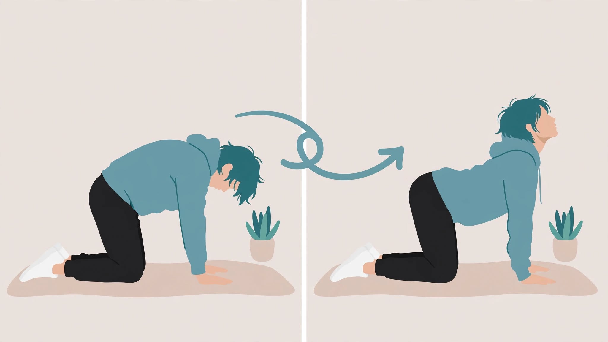 Cat-cow exercise for back pain